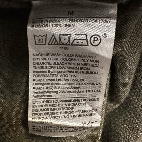 Banana Republic Olive Green 100% Linen Button Down Shirt Women’s M - Picture 4 of 8